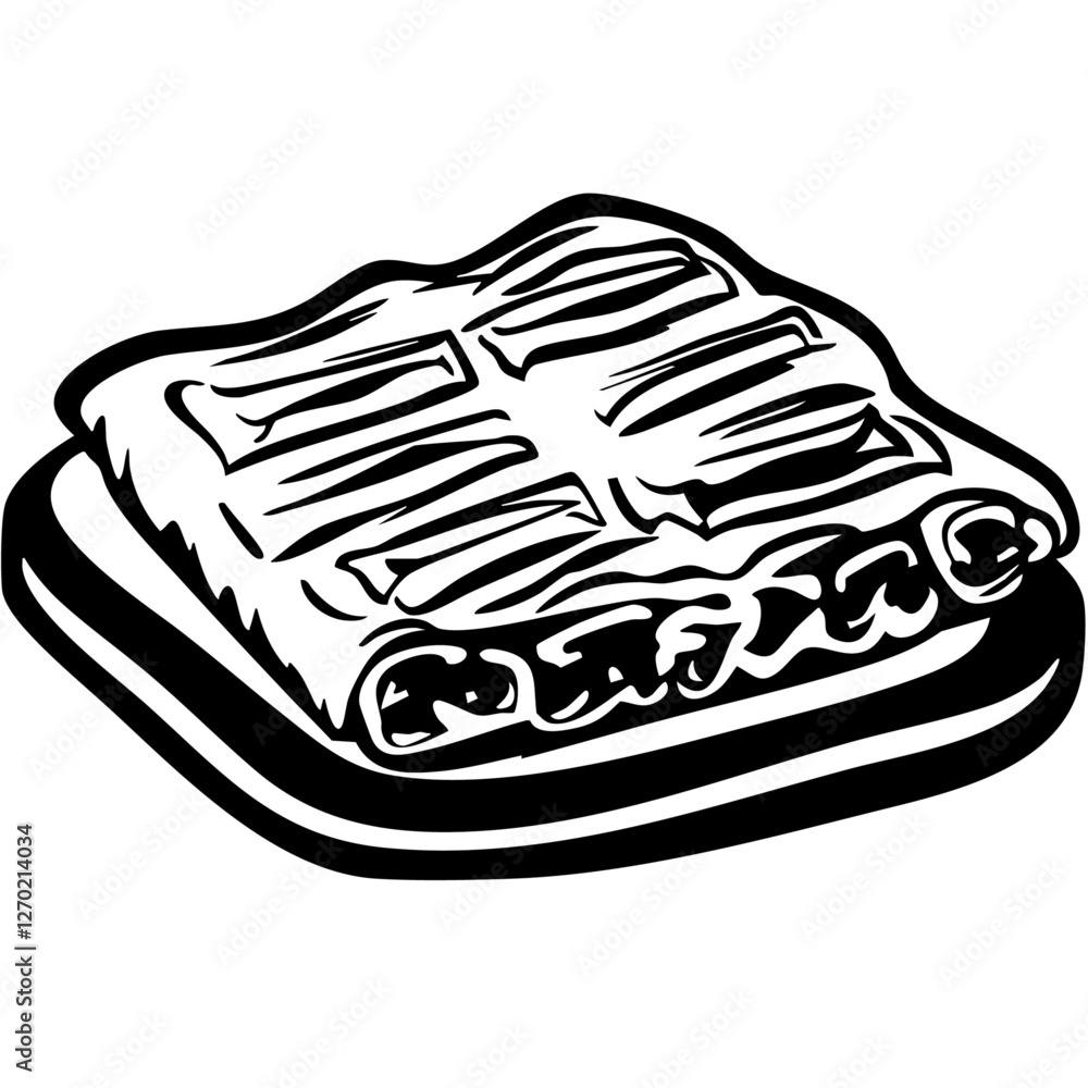 enchilada, Doodle Food Illustrations: Hand-Sketched Vector Art for Branding, isolated, No background enchilada, Doodle Food Illustrations: Hand-Sketched Vector Art for Branding, isolated, No background