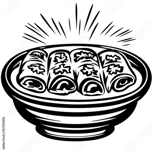 Enchilada, Doodle Food Illustrations: Hand-Sketched Vector Art for Branding, isolated, No background