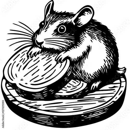 ratatouille, isolated, simple, vector, monochrome