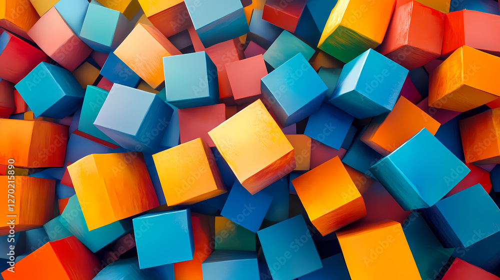 Vibrant Abstract Composition with Colorful Blocks Vibrant Abstract Composition with Colorful Blocks