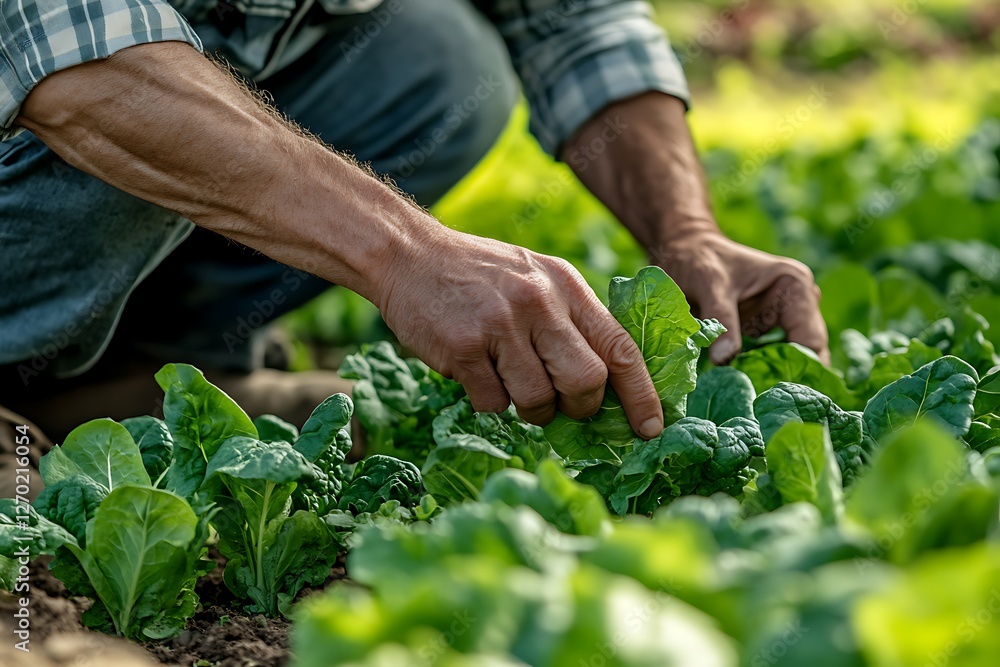 Fresh Spinach Harvest in a Farm Fresh Spinach Harvest in a Farm