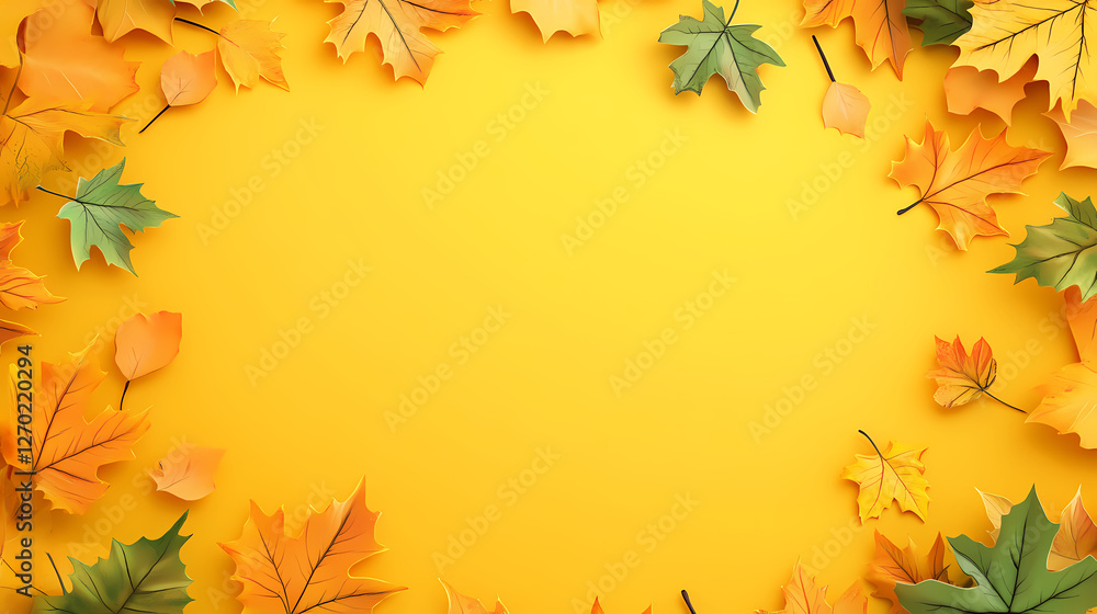 Autumn Leaves in Warm Yellow Scene Autumn Leaves in Warm Yellow Scene