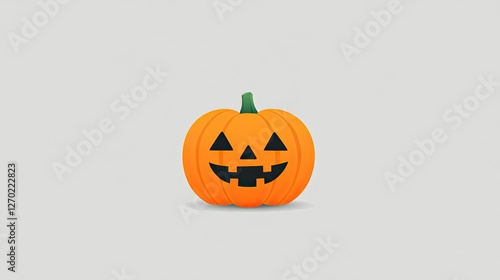 Wallpaper Mural A vibrant Halloween pumpkin with a playful face on a neutral background, symbolizing festivities Torontodigital.ca