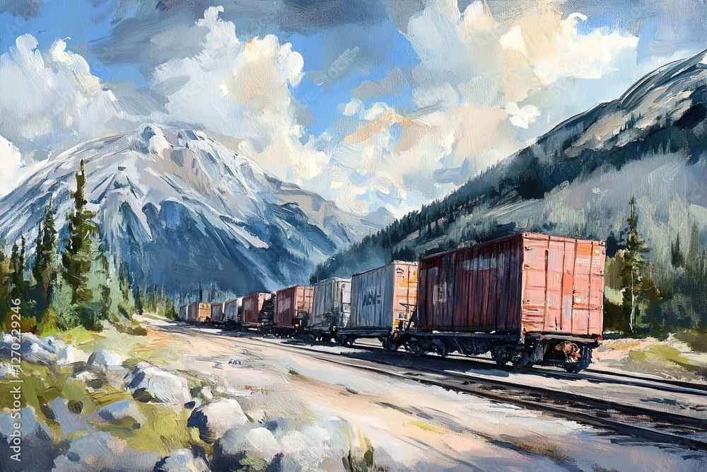Freight container train in Jasper Freight container train in Jasper