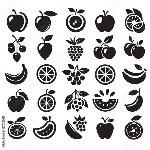 Wallpaper Mural Fruit icons set. Torontodigital.ca