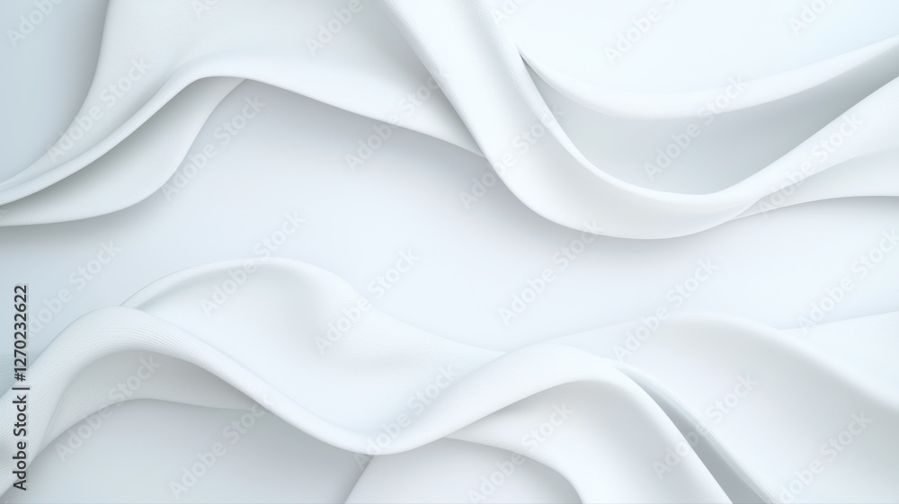 Obraz premium Abstract white fabric folds background, ideal for modern design themes and minimalist projects.