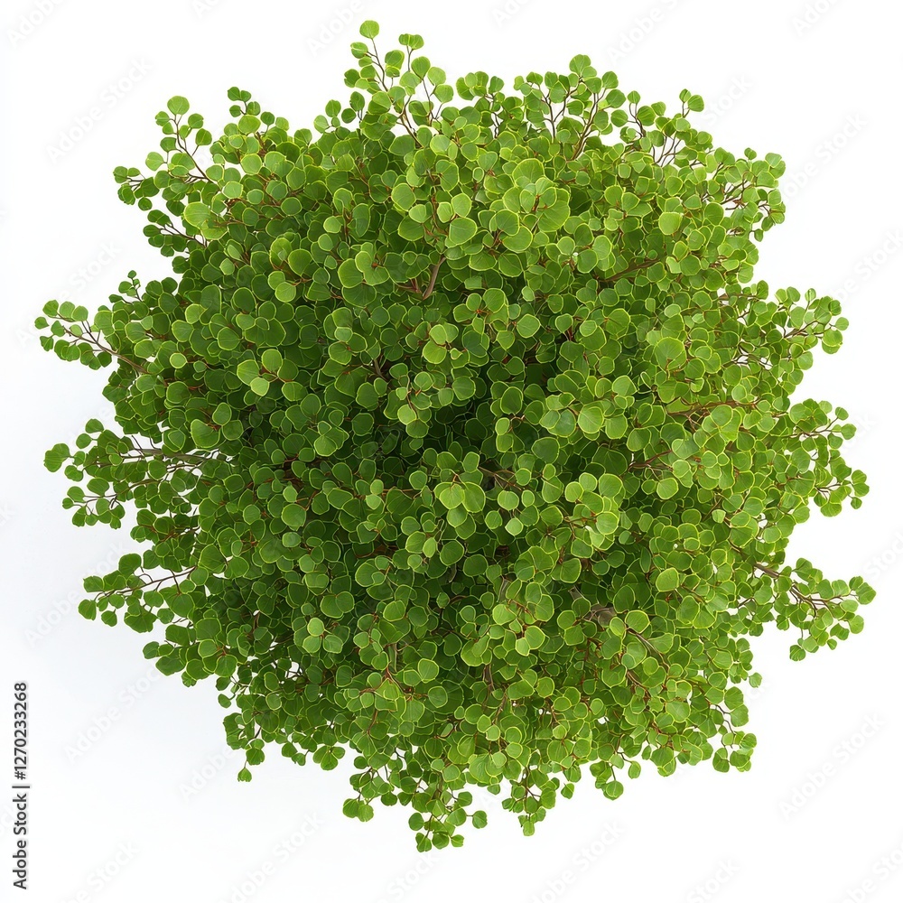 Obraz premium A vibrant green plant with small, round leaves, viewed from above, creating a lush, full appearance.