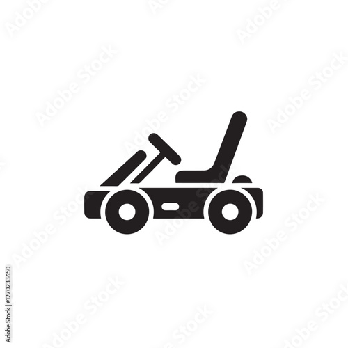 Go-kart icon, black silhouette.