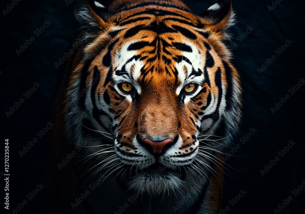 Naklejka premium Majestic Tiger Portrait Powerful Wildlife Photography