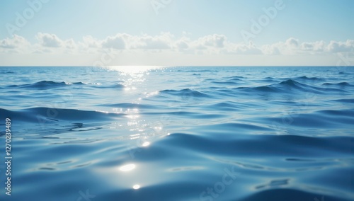 Tranquil Ocean Waves Under Soft Sunlight with Beautiful Reflections