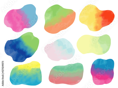 手描きあしらいセット　グラデーション　シェイプ