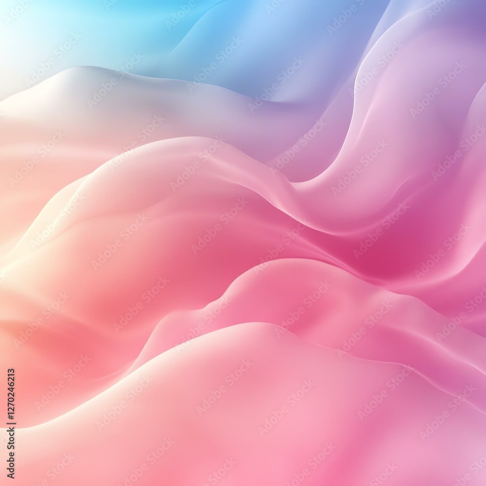 Obraz premium A soft and dreamy abstract background featuring flowing waves of pastel colors, blending seamlessly together