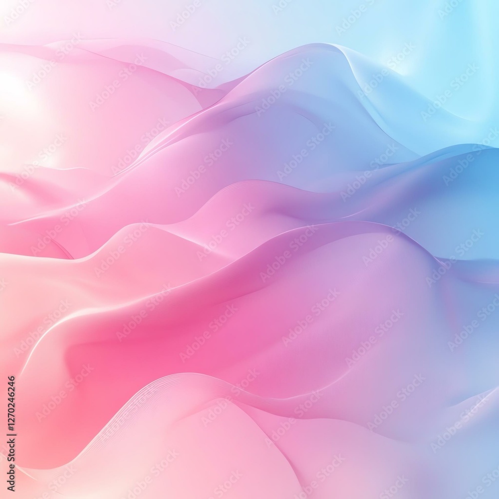 Fototapeta premium A soothing blend of pink and blue waves, creating a tranquil and dreamy atmosphere