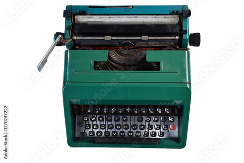 Tableau sur toile antique green typewriter, analogical typing