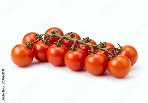 Fresh Cherry Tomatoes on the Vine Bright Red and Appetizing