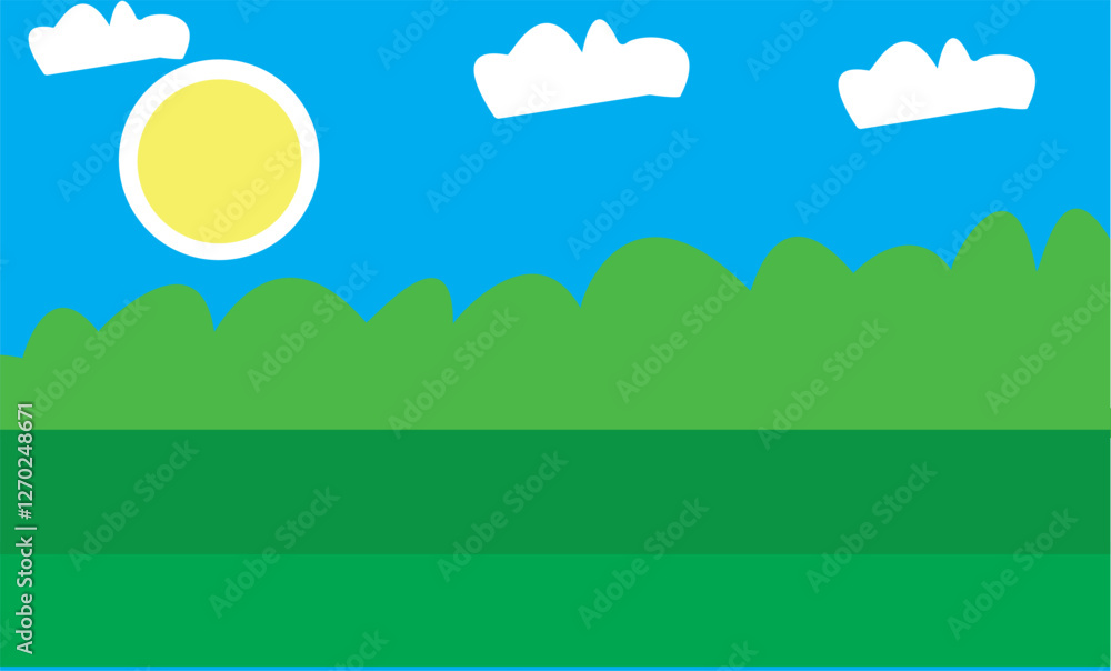 Fototapeta premium vector illustration of a summer landscape