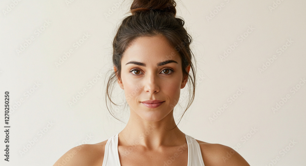 Peaceful Yogi with Long Hair on Ivory Canvas Peaceful Yogi with Long Hair on Ivory Canvas