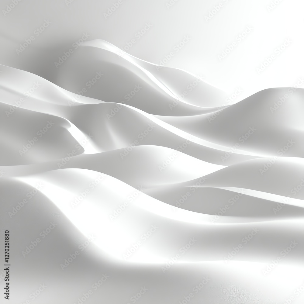 An abstract representation of soft, flowing white fabric, creating a serene and calming aesthetic An abstract representation of soft, flowing white fabric, creating a serene and calming aesthetic