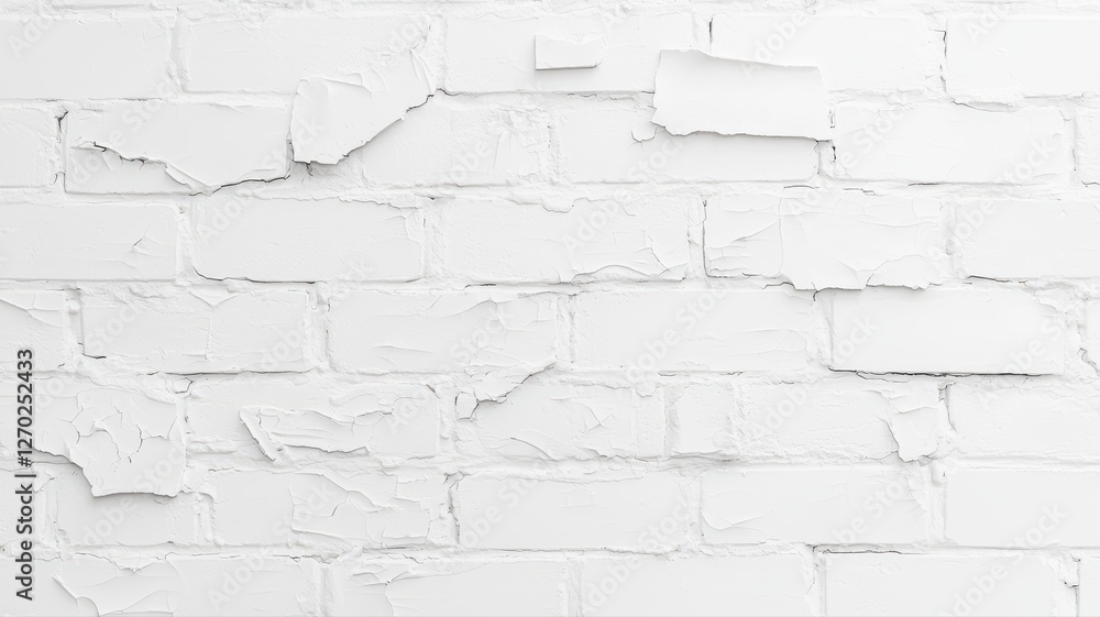 Textured white brick wall background with peeling paint, perfect for creative design projects and architectural catalogues. Textured white brick wall background with peeling paint, perfect for creative design projects and architectural catalogues.