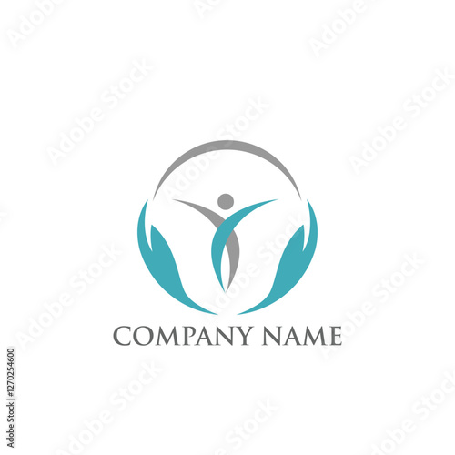 People healty logo design simple concept Premium Vector
