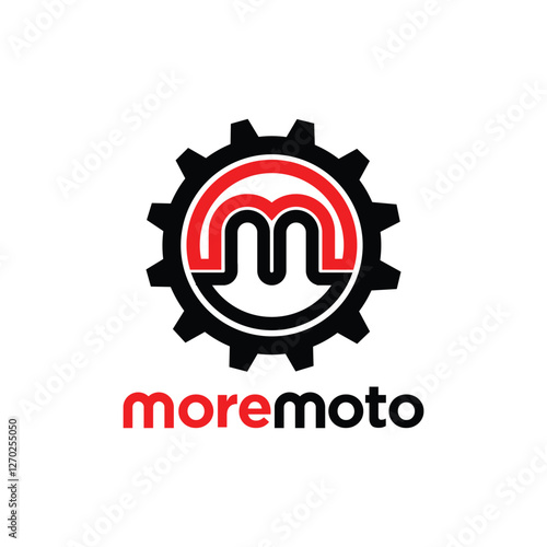 3D gear logo with letter M for automotive company , Abstract letter m gear logo design engineering vector template