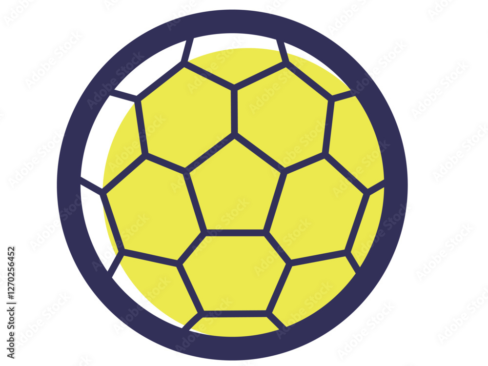 Fototapeta premium ンプルなハンドボールのアイコン/ベクターイラスト素材(背景透明)