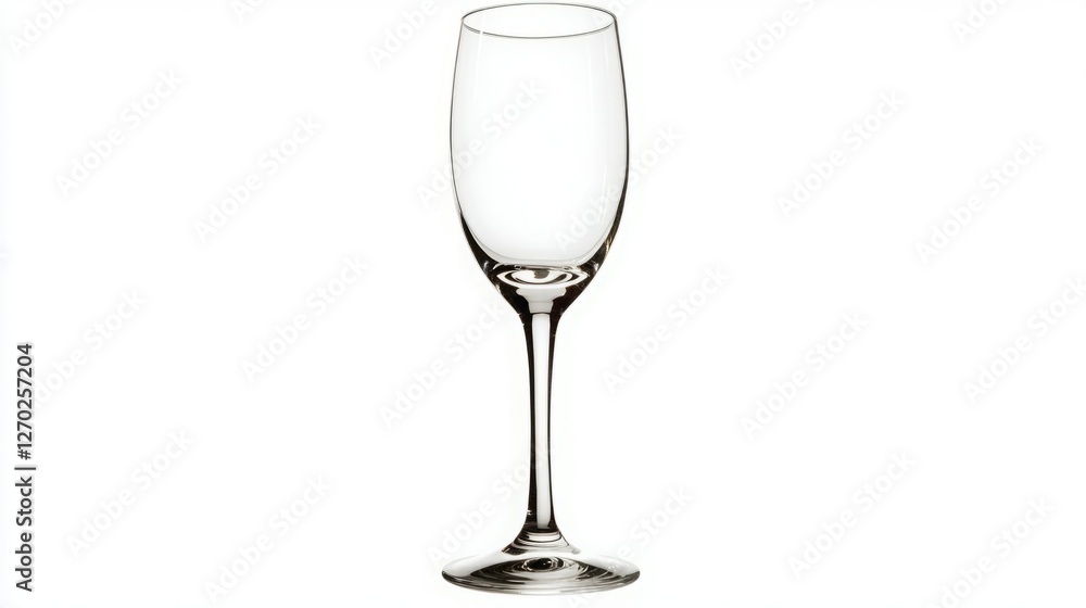 Elegant empty champagne flute on a white background. Perfect for celebratory occasions. Elegant empty champagne flute on a white background. Perfect for celebratory occasions.