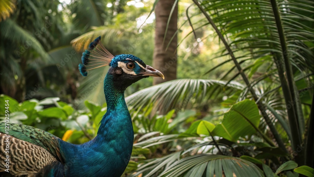Stunning Portrait of a Peacock Head in Malaysia's Lush Landscape: Vibrant Colors, Exotic Wildlife, Nature Photography, Tropical Flora and Fauna, Breathtaking Scenery, Wildlife Close-Up Stunning Portrait of a Peacock Head in Malaysia's Lush Landscape: Vibrant Colors, Exotic Wildlife, Nature Photography, Tropical Flora and Fauna, Breathtaking Scenery, Wildlife Close-Up