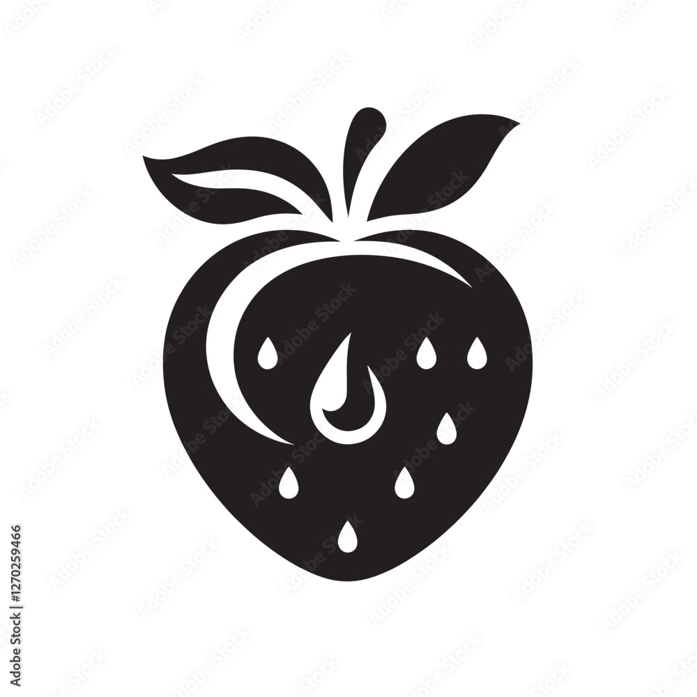 Obraz premium Juicy strawberry icon.