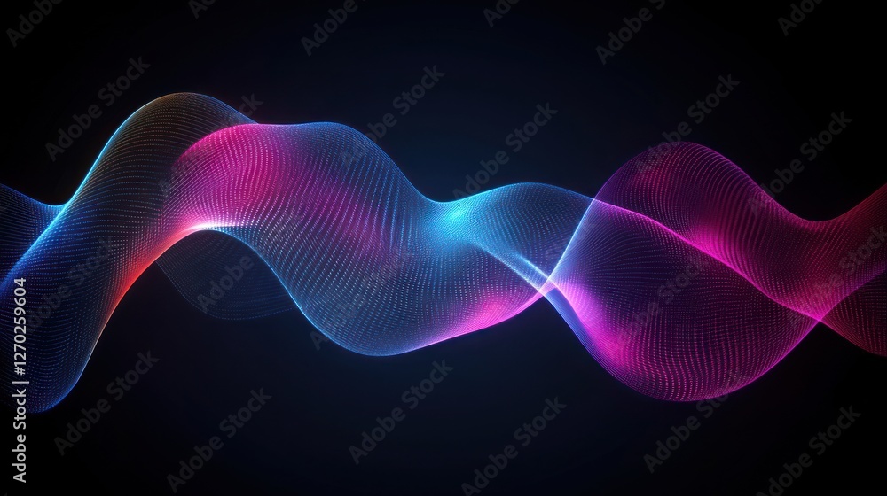 Fototapeta premium Colorful wave patterns on a dark background