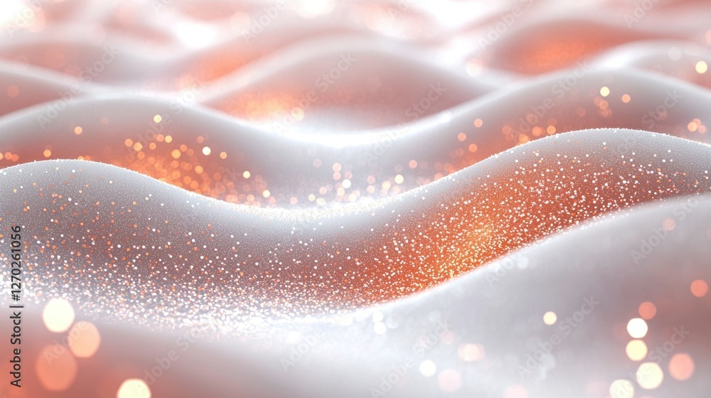 Luminous waves with a delicate, ethereal glow, embodying softness and serenity Luminous waves with a delicate, ethereal glow, embodying softness and serenity