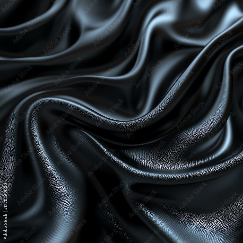 A close-up view of flowing black fabric, showcasing its smooth texture and elegant draping. Ideal for backgrounds, fashion, and design projects emphasizing sophistication. A close-up view of flowing black fabric, showcasing its smooth texture and elegant draping. Ideal for backgrounds, fashion, and design projects emphasizing sophistication.