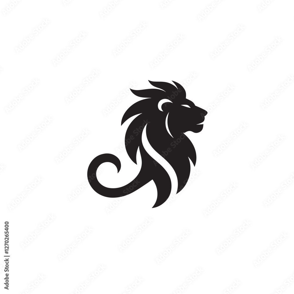 Fototapeta premium Lion head design, elegant, swirl.
