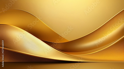 An abstract background featuring a flowing, wavy pattern in a rich gold color.