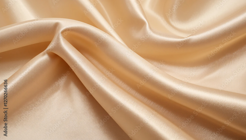 Fototapeta premium Elegant Beige Silk Fabric Texture