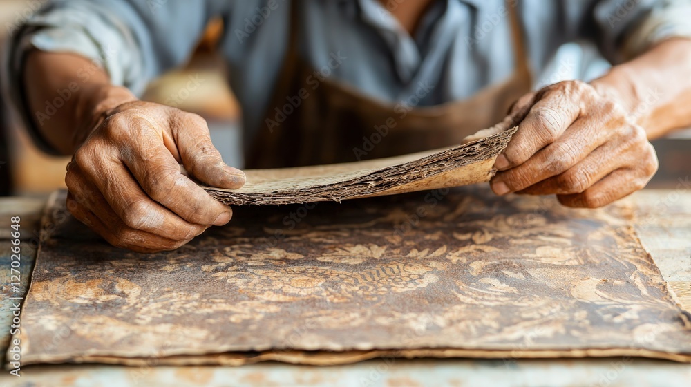 Hands Making Handmade Paper. Hands Making Handmade Paper.