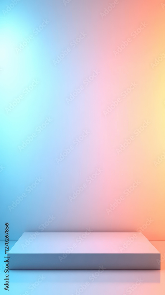 Obraz premium Pastel gradient background with white platform for display