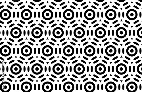 Seamless Pattern Swatch Overlapping White Circles Design Black Background