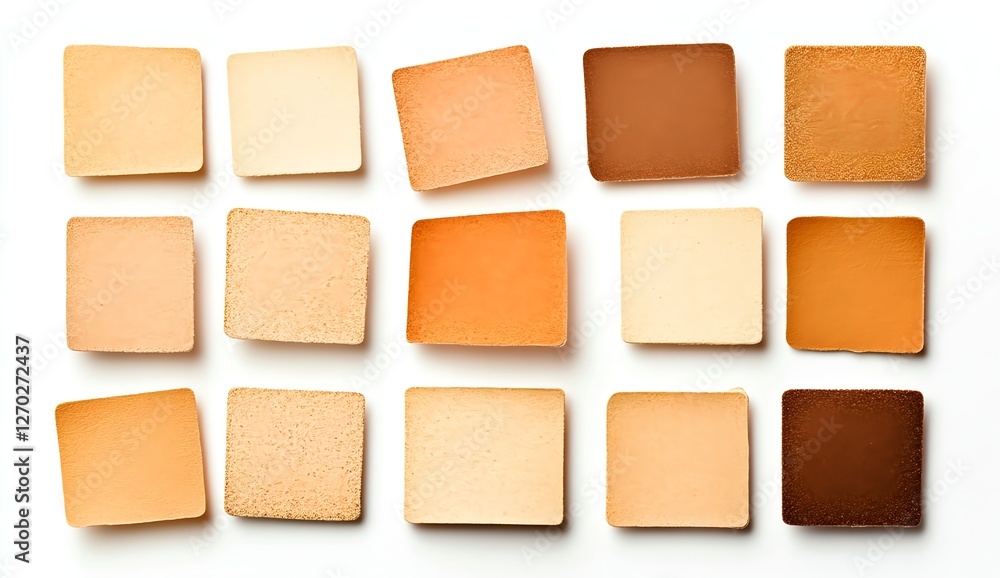 Fototapeta premium Makeup Foundation Shades: A Diverse Palette of Warm Tones for Every Skin