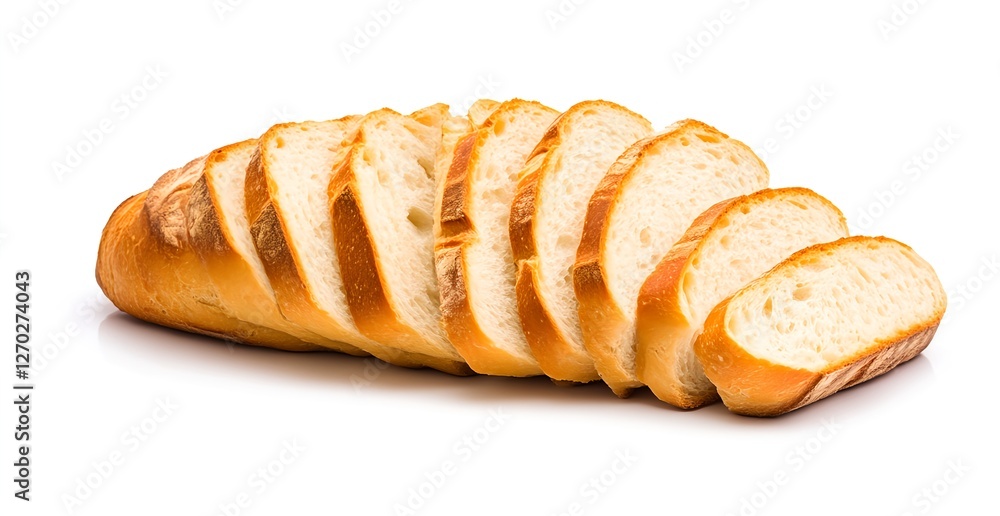 Golden-crusted Italian bread, sliced and ready. A culinary delight! Golden-crusted Italian bread, sliced and ready. A culinary delight!