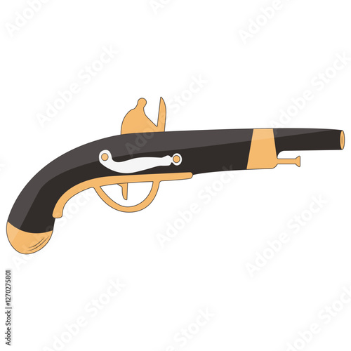 Cute Pirate Treasure Element Isolated on White Background. Flat Cartoon Vector Illustration.