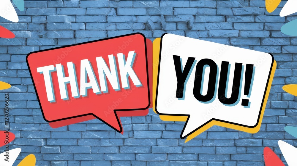 Fototapeta premium Two speech bubbles with the words thank you displayed