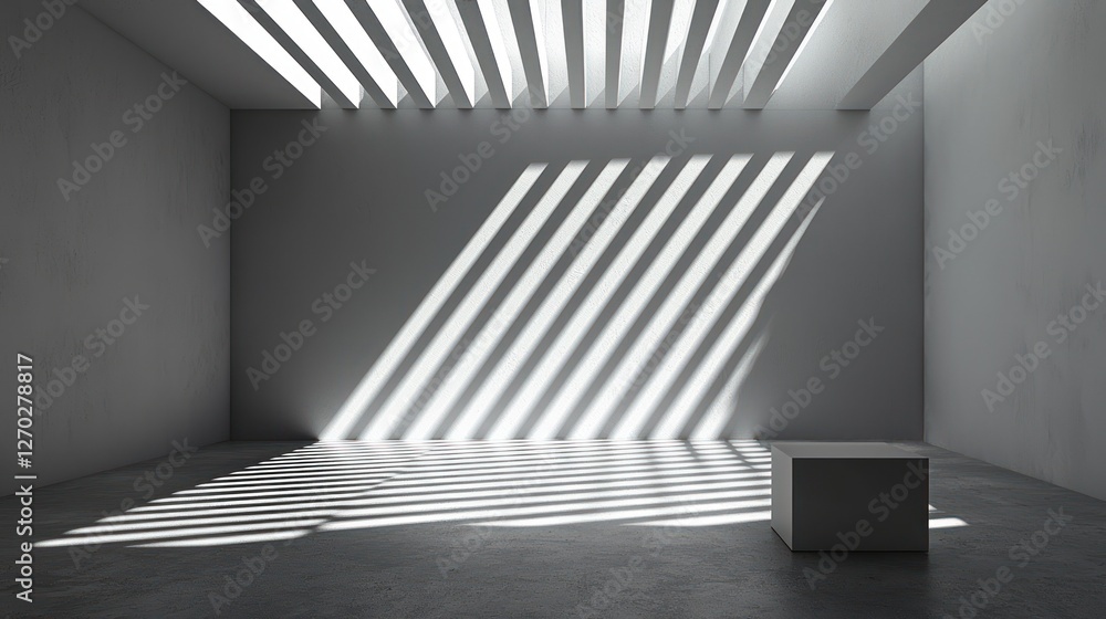 Fototapeta premium Sunlit Minimalist Interior: Architectural Design Photography