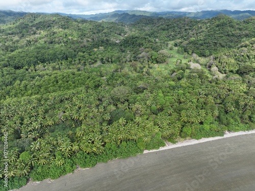 Matapalo Beach Costa Rica, rainforest paradise aerial photo