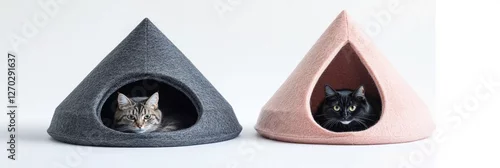 Fototapeta Cozy Cat Caves: Plush and Felted Warmth for Your Feline Friends - Discover the Ultimate in Cat Comfort with Our Unique Circular and Tent-Style Designs