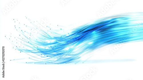 Wallpaper Mural Flowing Blue Light Trails Creating Dynamic Abstract Motion Effect Torontodigital.ca