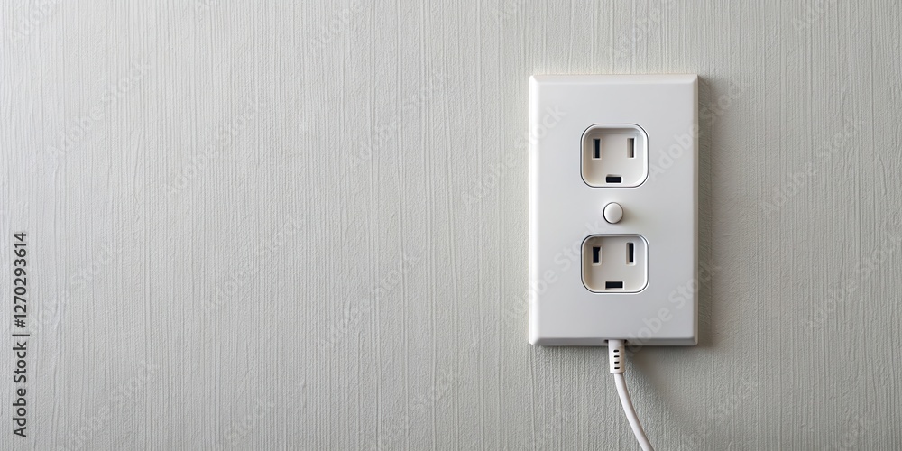 Electric wall outlet with USB adapter plug and charging cables , electrical, device charging Electric wall outlet with USB adapter plug and charging cables , electrical, device charging