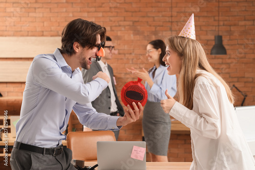 Business colleagues with wh...