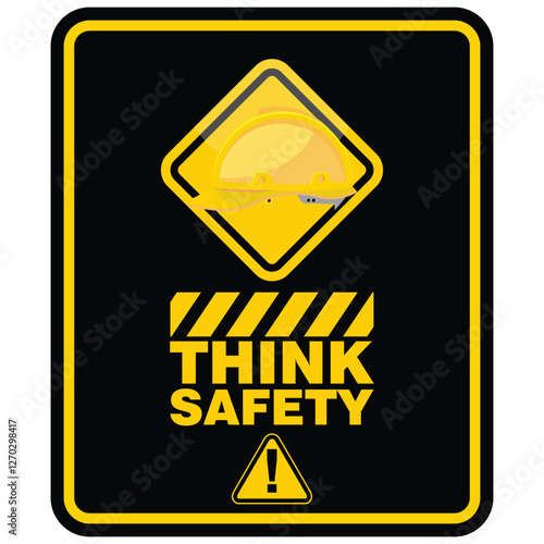 Safety First Area, sign and sticker vector