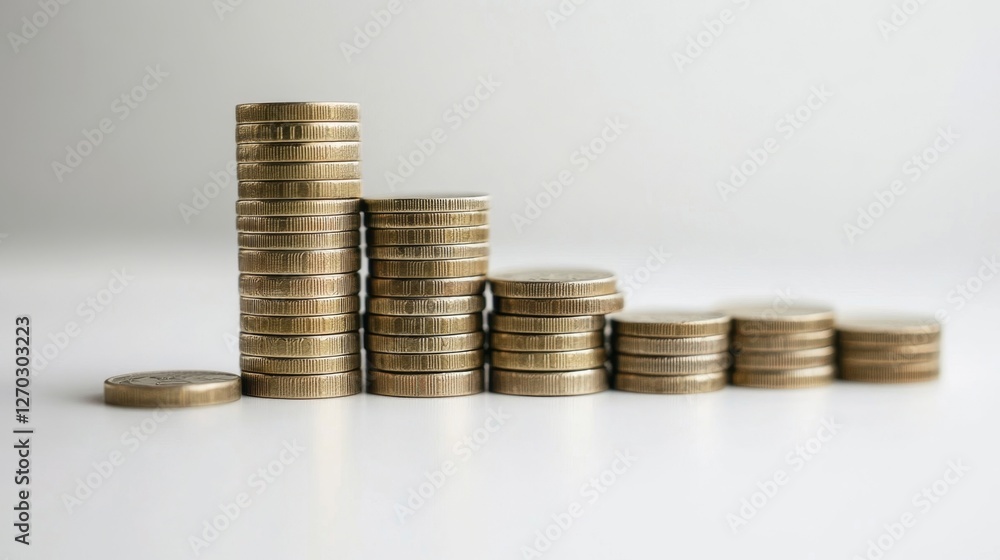 Cost Benefit Analysis Chart with Isolated Stacks of Coins Cost Benefit Analysis Chart with Isolated Stacks of Coins